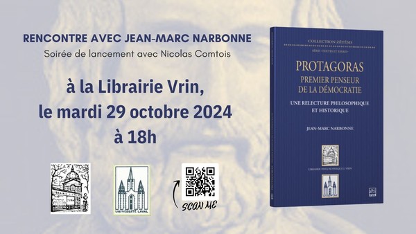 Rencontre avec Jean-Marc Narbonne mardi 29 octobre 2024 à 18h