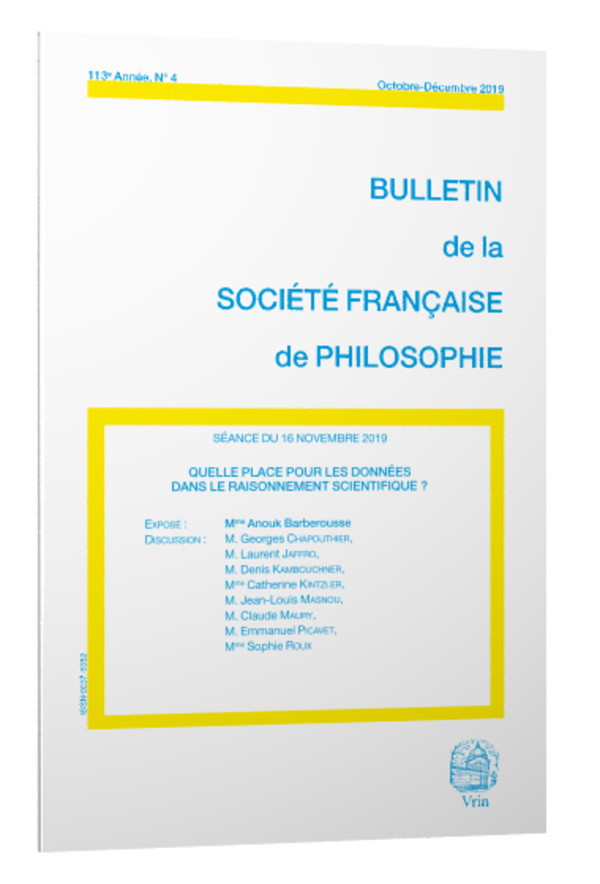 Quelle place pour les données dans le raisonnement scientifique?