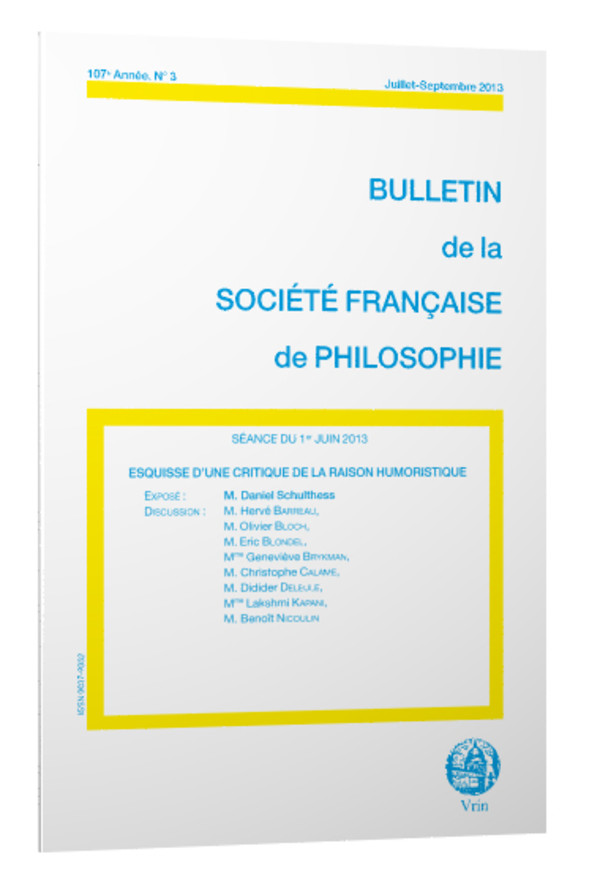 Esquisse d’une critique de la raison humoristique