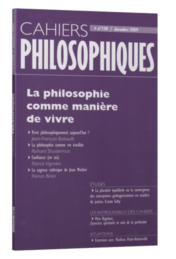 La philosophie comme manière de vivre