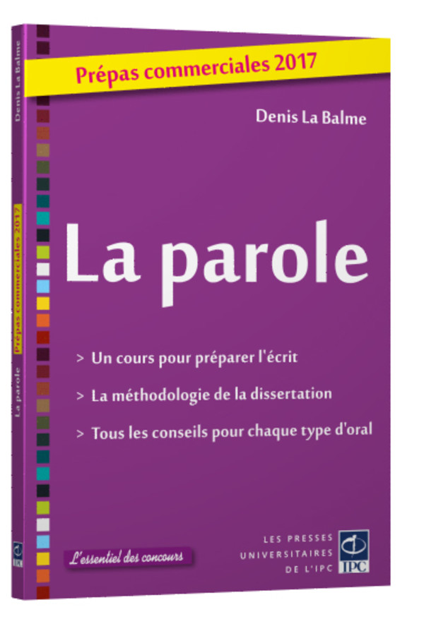 La parole – Prépas commerciales 2017