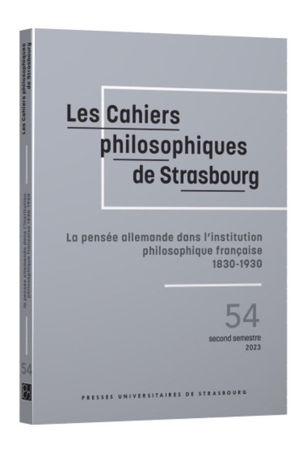 La pensée allemande dans l’institution philosophique française